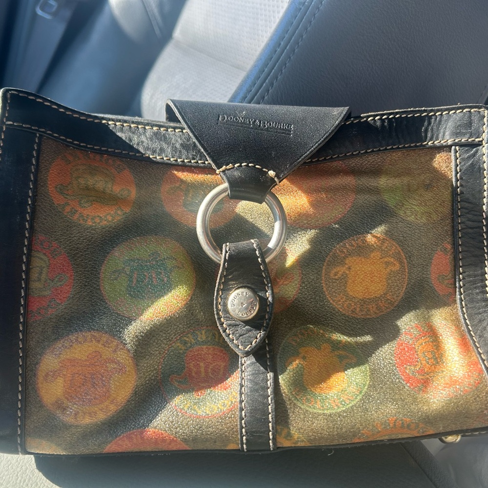 Dooney & Bourke Black Multicolor Logo Bag